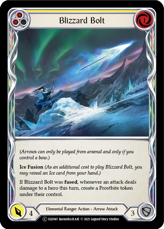 Blizzard Bolt (Yellow) [U-ELE045] (Tales of Aria Unlimited)  Unlimited Rainbow Foil | Tables and Towers