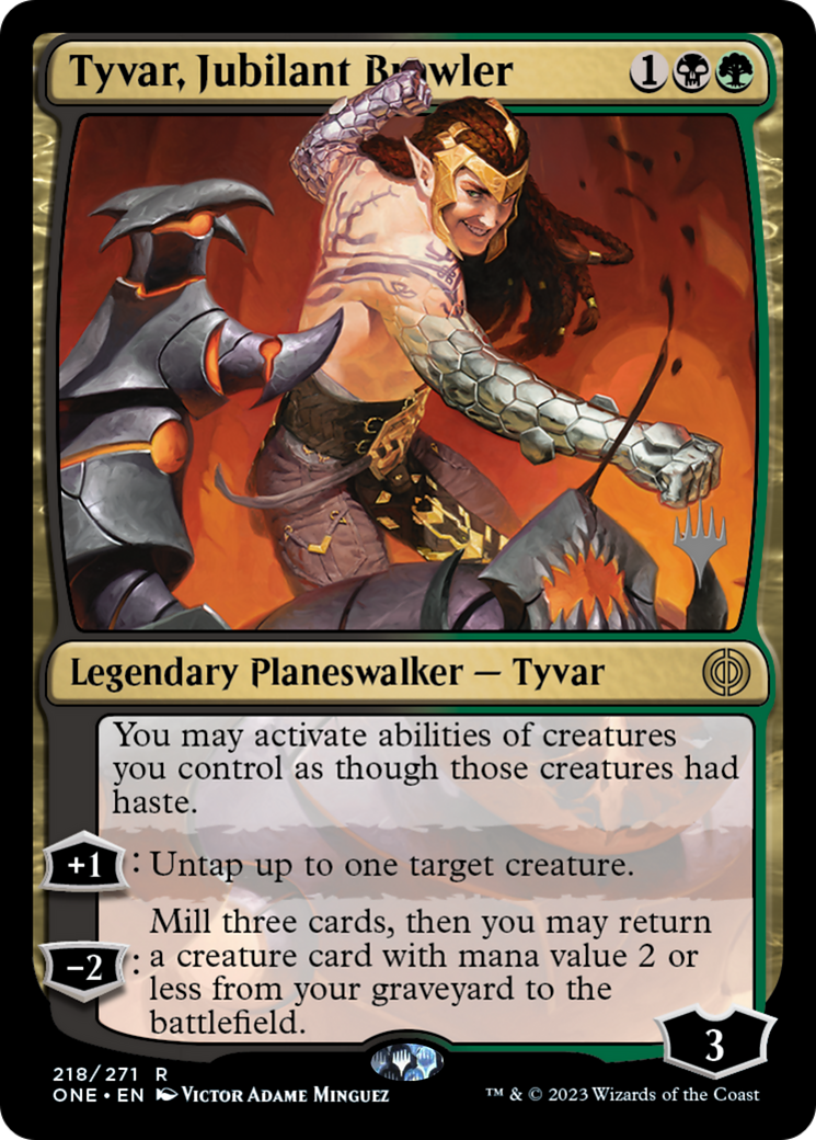 Tyvar, Jubilant Brawler (Promo Pack) [Phyrexia: All Will Be One Promos] | Tables and Towers