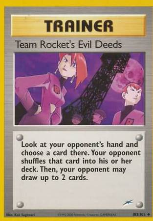 Team Rocket's Evil Deeds (103/105) [Neo Destiny Unlimited] | Tables and Towers