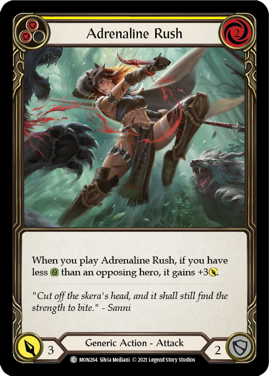 Adrenaline Rush (Yellow) [MON264-RF] (Monarch)  1st Edition Rainbow Foil | Tables and Towers