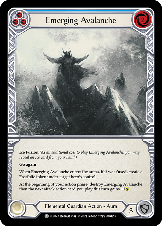 Emerging Avalanche (Blue) [ELE027] (Tales of Aria)  1st Edition Rainbow Foil | Tables and Towers