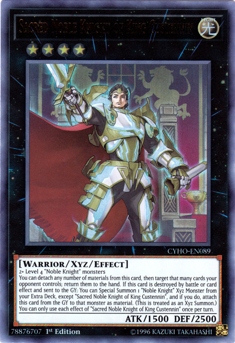 Sacred Noble Knight of King Custennin [CYHO-EN089] Ultra Rare | Tables and Towers