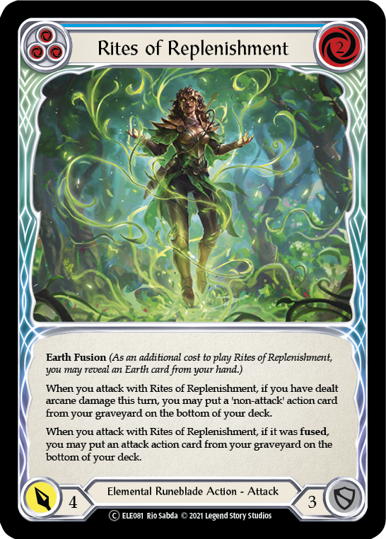 Rites of Replenishment (Blue) [U-ELE081] (Tales of Aria Unlimited)  Unlimited Rainbow Foil | Tables and Towers