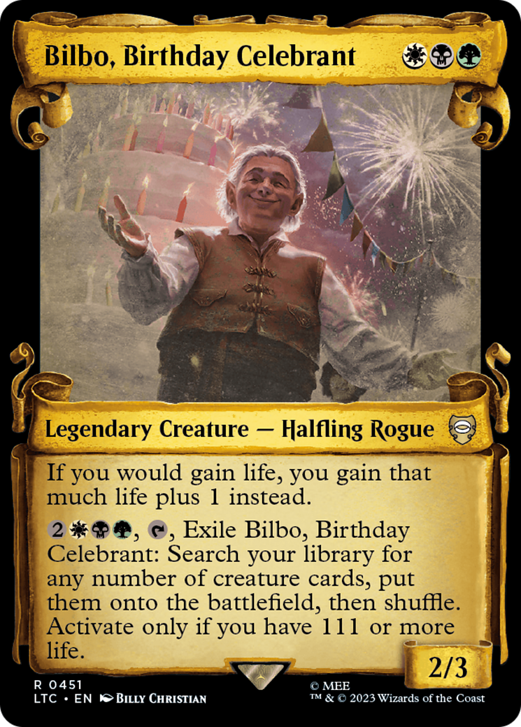 Bilbo, Birthday Celebrant [The Lord of the Rings: Tales of Middle-Earth Commander Showcase Scrolls] | Tables and Towers