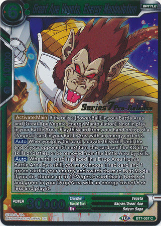 Great Ape Vegeta, Energy Manipulation (BT7-057_PR) [Assault of the Saiyans Prerelease Promos] | Tables and Towers