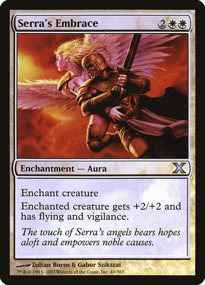 Serra's Embrace (Premium Foil) [Tenth Edition] | Tables and Towers