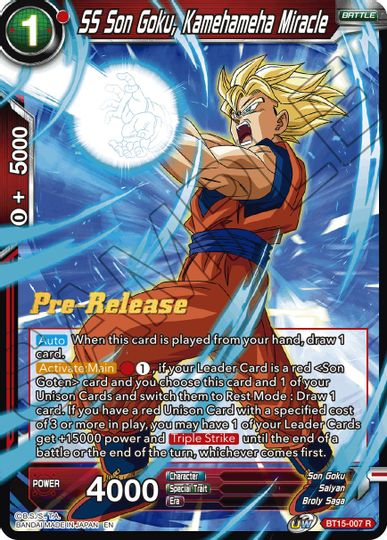 SS Son Goku, Kamehameha Miracle (BT15-007) [Saiyan Showdown Prerelease Promos] | Tables and Towers