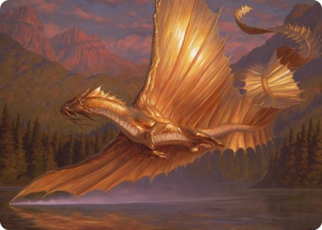 Adult Gold Dragon Art Card [Dungeons & Dragons: Adventures in the Forgotten Realms Art Series] | Tables and Towers