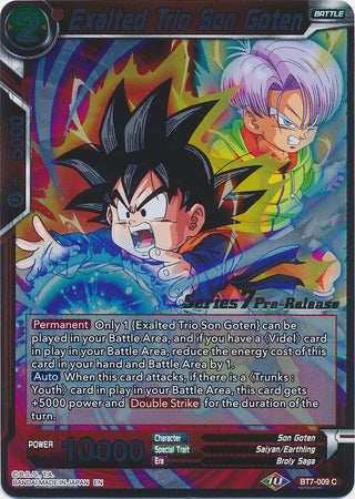 Exalted Trio Son Goten (BT7-009_PR) [Assault of the Saiyans Prerelease Promos] | Tables and Towers