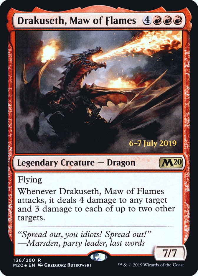 Drakuseth, Maw of Flames [Core Set 2020 Prerelease Promos] | Tables and Towers