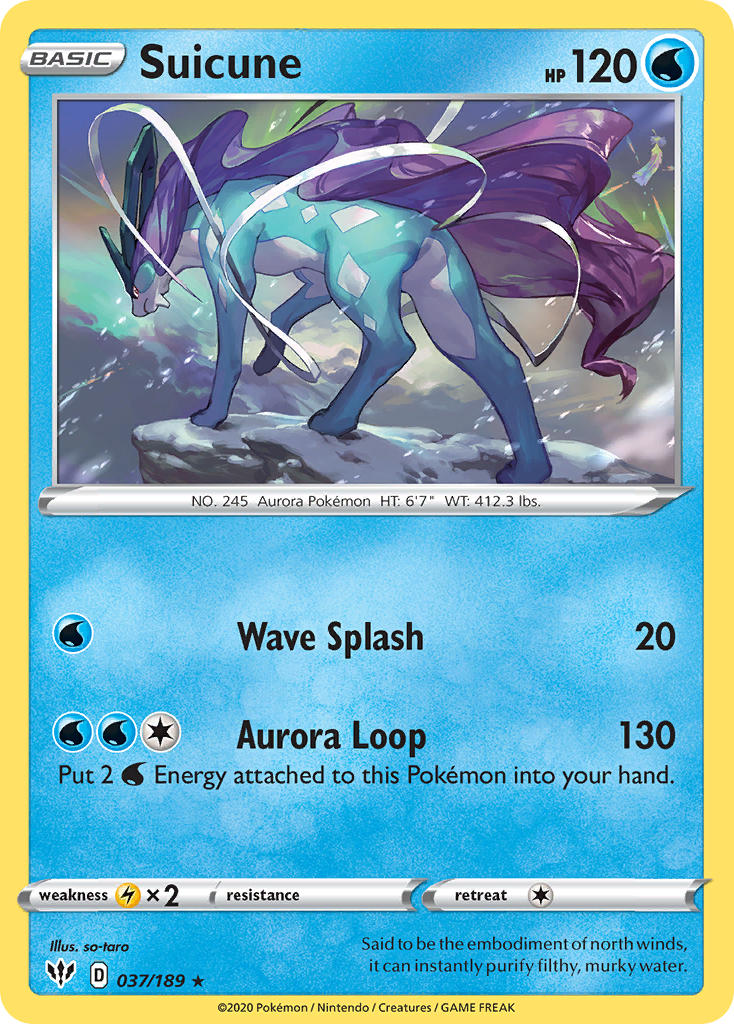 Suicune (037/189) (Theme Deck Exclusive) [Sword & Shield: Darkness Ablaze] | Tables and Towers