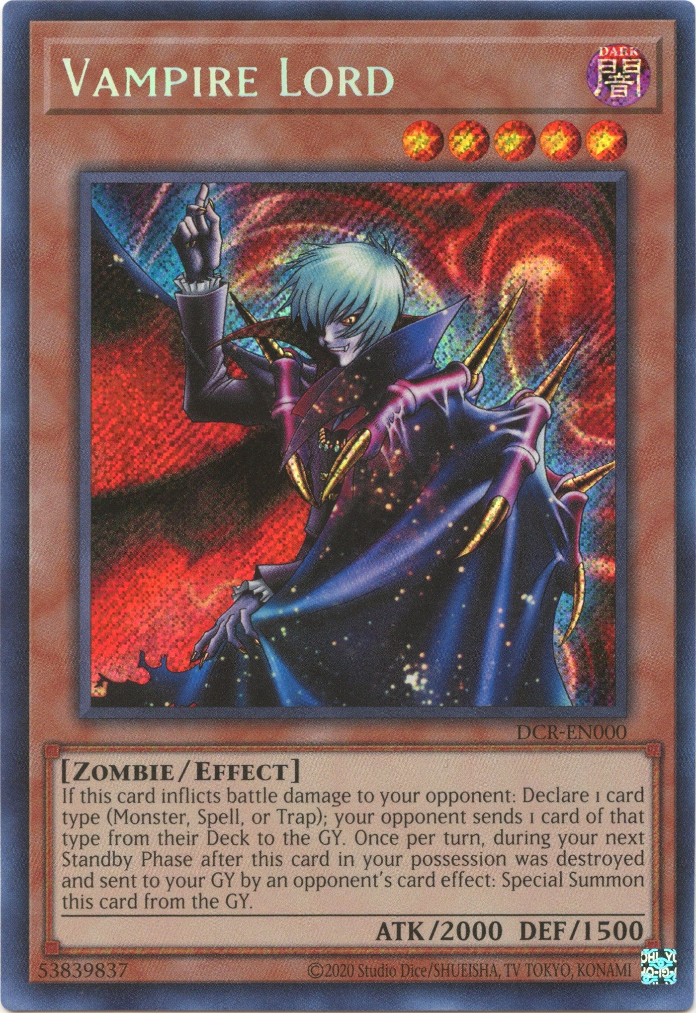 Vampire Lord (25th Anniversary) [DCR-EN000] Secret Rare | Tables and Towers