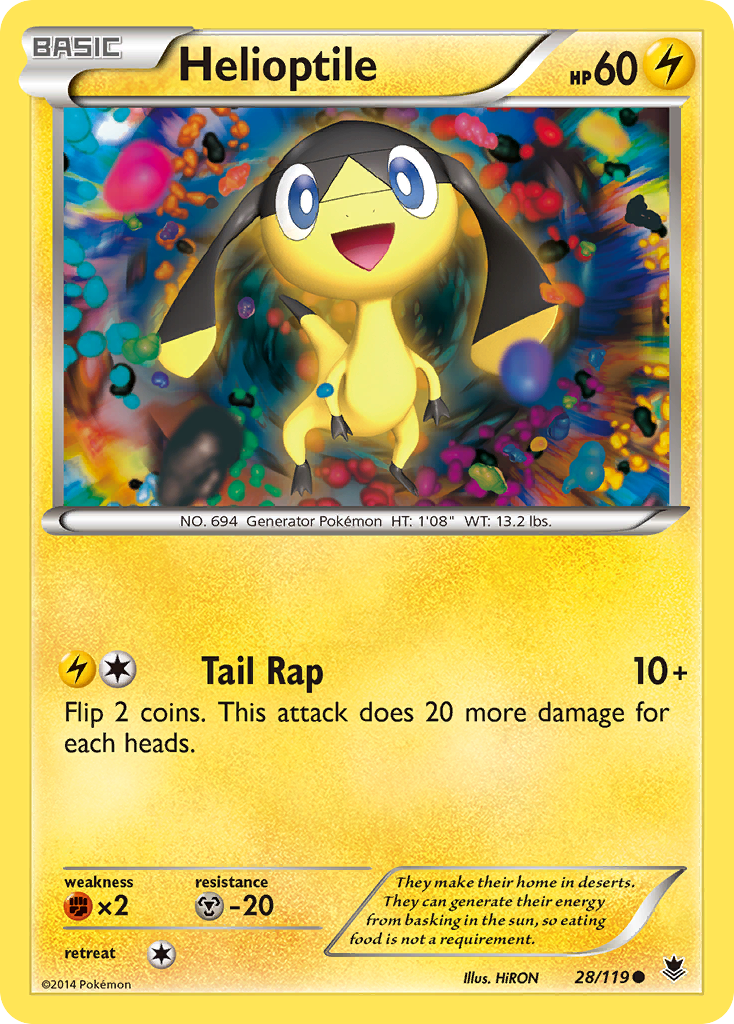 Helioptile (28/119) [XY: Phantom Forces] | Tables and Towers