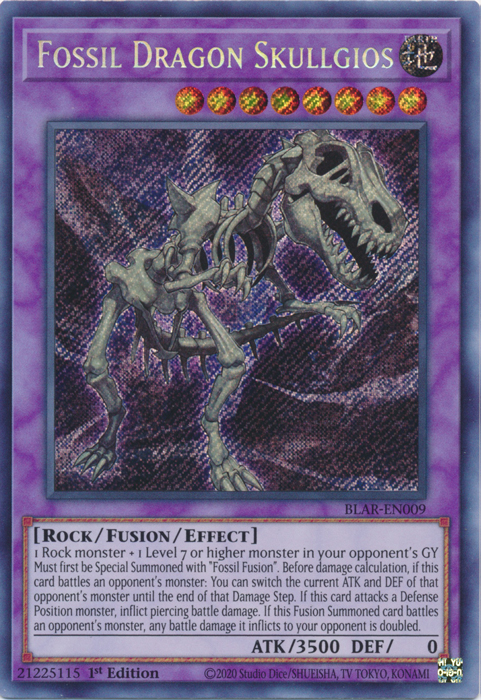 Fossil Dragon Skullgios [BLAR-EN009] Secret Rare | Tables and Towers