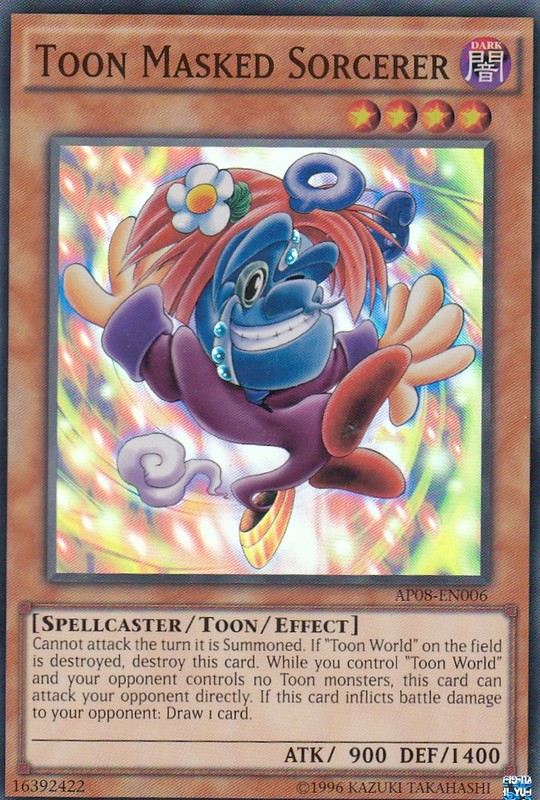 Toon Masked Sorcerer [AP08-EN006] Super Rare | Tables and Towers