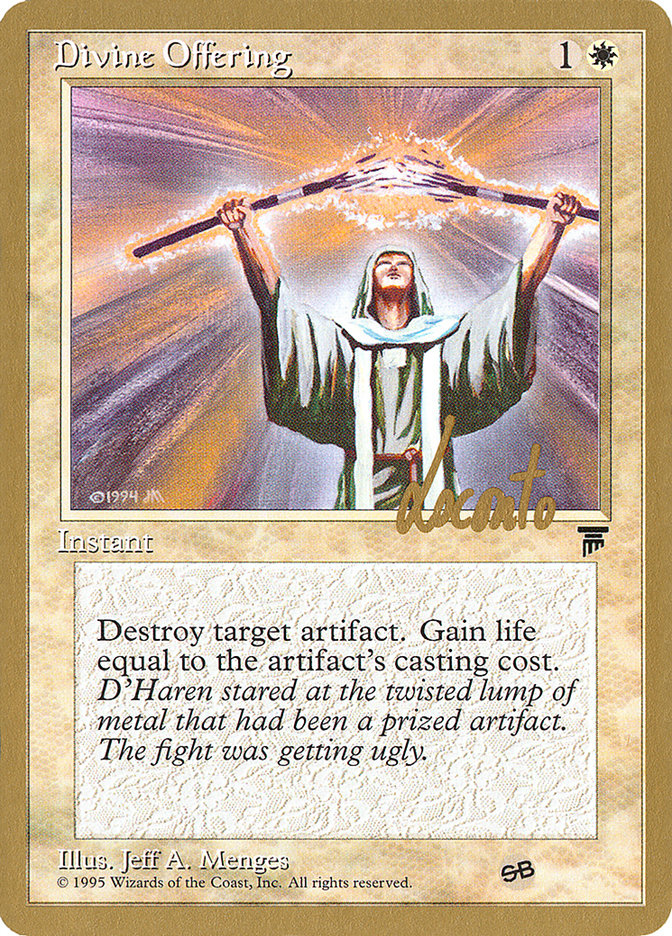 Divine Offering (Michael Loconto) (SB) [Pro Tour Collector Set] | Tables and Towers