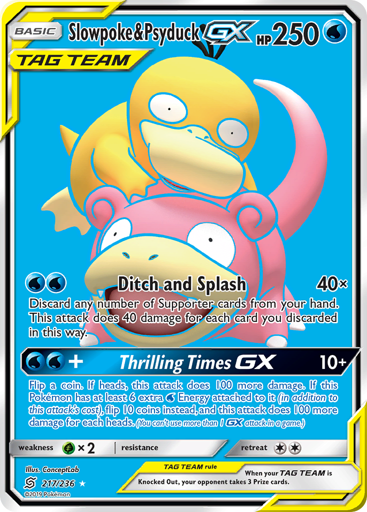 Slowpoke & Psyduck GX (217/236) [Sun & Moon: Unified Minds] | Tables and Towers