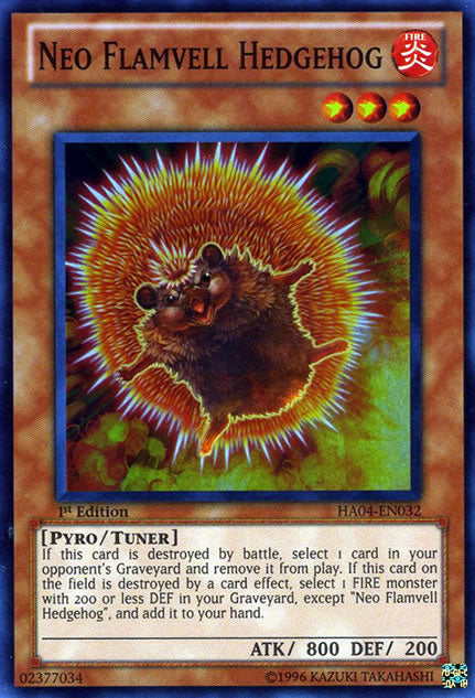 Neo Flamvell Hedgehog [HA04-EN032] Super Rare | Tables and Towers