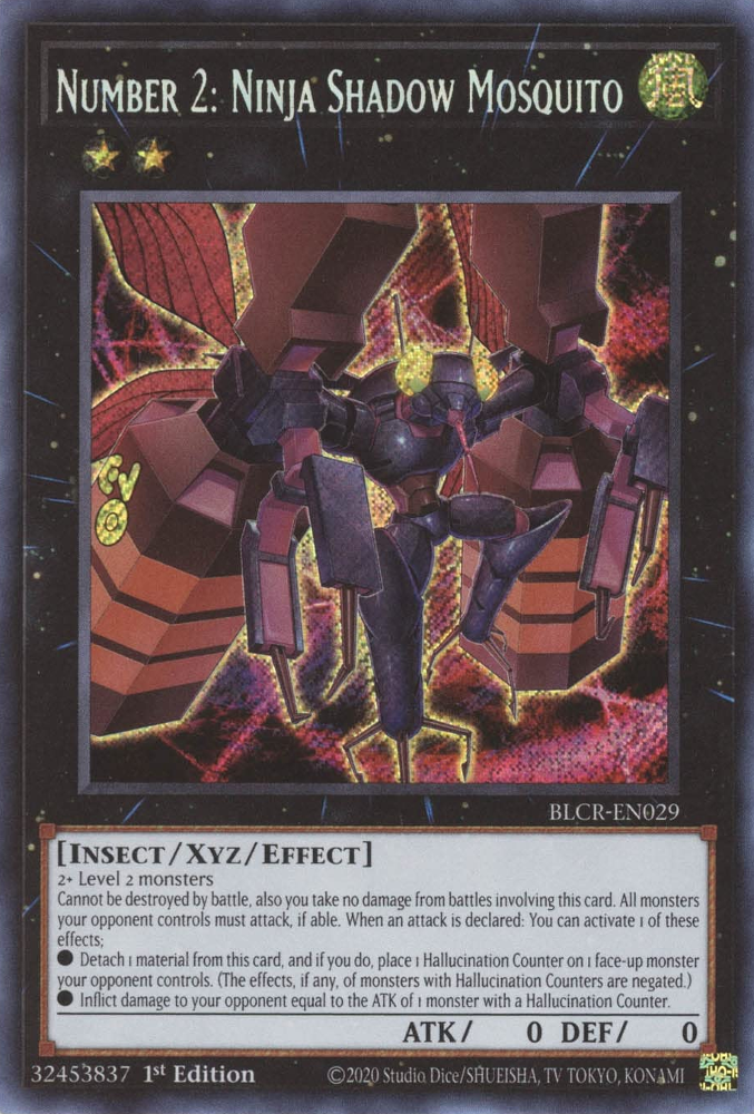 Number 2: Ninja Shadow Mosquito [BLCR-EN029] Secret Rare | Tables and Towers