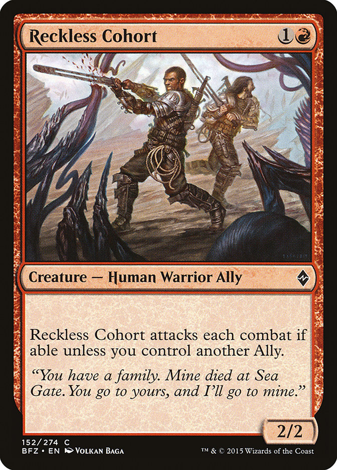 Reckless Cohort [Battle for Zendikar] | Tables and Towers