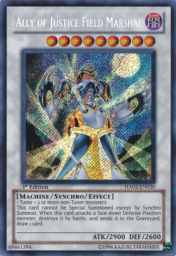 Ally of Justice Field Marshal [HA02-EN030] Secret Rare | Tables and Towers