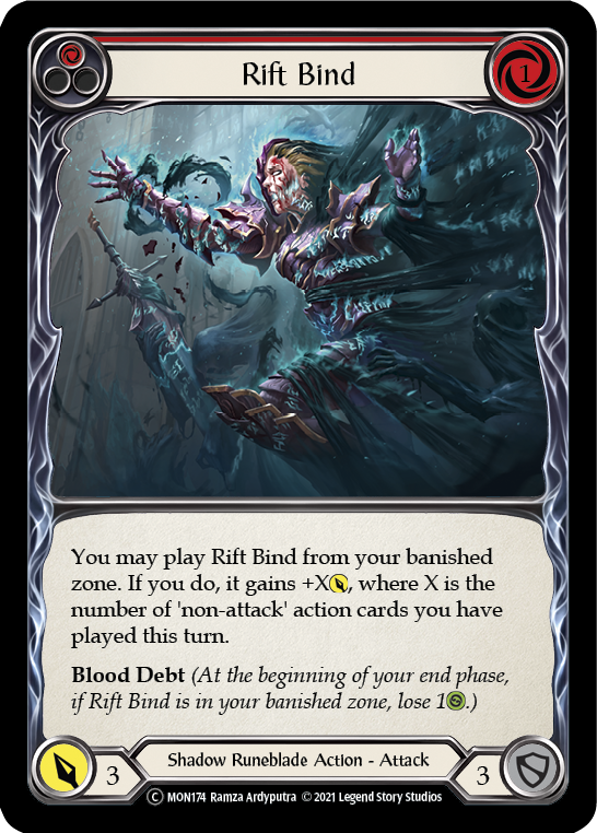 Rift Bind (Red) [U-MON174-RF] (Monarch Unlimited)  Unlimited Rainbow Foil | Tables and Towers