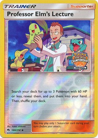 Professor Elm's Lecture (188/214) (Regional Championship Promo) [Sun & Moon: Lost Thunder] | Tables and Towers