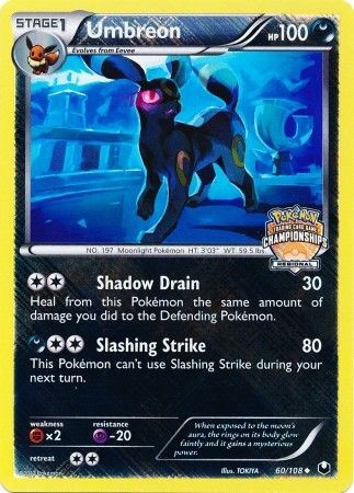 Umbreon (60/108) (Regional Championship Promo) [Black & White: Dark Explorers] | Tables and Towers