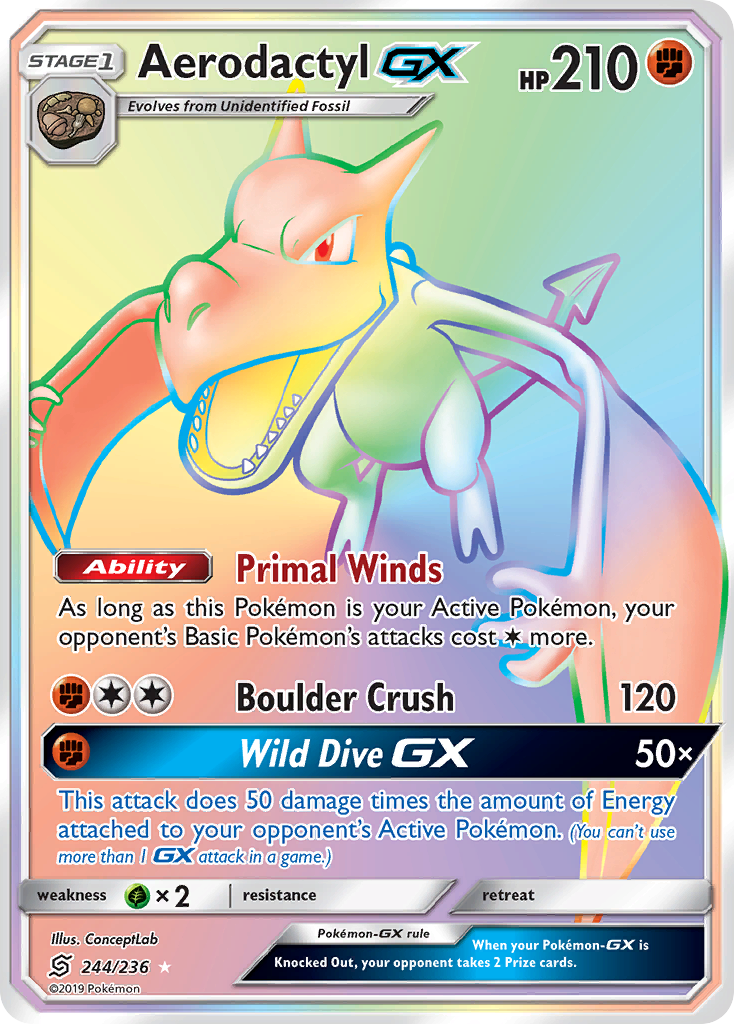 Aerodactyl GX (244/236) [Sun & Moon: Unified Minds] | Tables and Towers