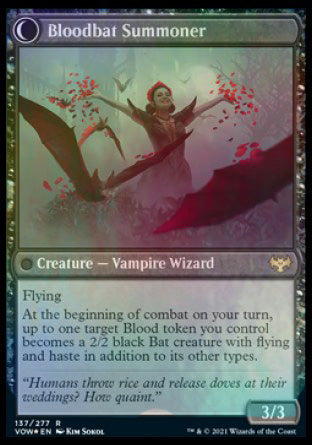 Voldaren Bloodcaster // Bloodbat Summoner [Innistrad: Crimson Vow Prerelease Promos] | Tables and Towers