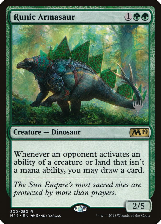 Runic Armasaur (Promo Pack) [Core Set 2019 Promos] | Tables and Towers