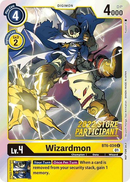 Wizardmon [BT6-034] (2022 Store Participant) [Double Diamond Promos] | Tables and Towers