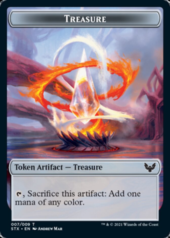 Spirit // Treasure Double-Sided Token [Strixhaven: School of Mages Tokens] | Tables and Towers