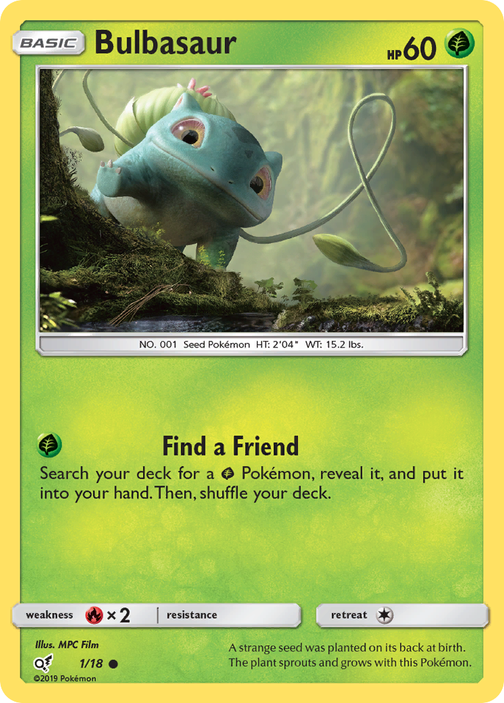 Bulbasaur (1/18) [Sun & Moon: Detective Pikachu] | Tables and Towers