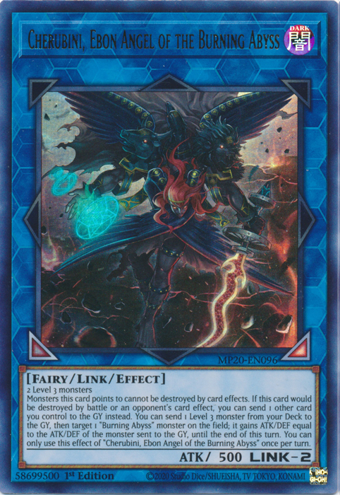 Cherubini, Ebon Angel of the Burning Abyss [MP20-EN096] Ultra Rare | Tables and Towers