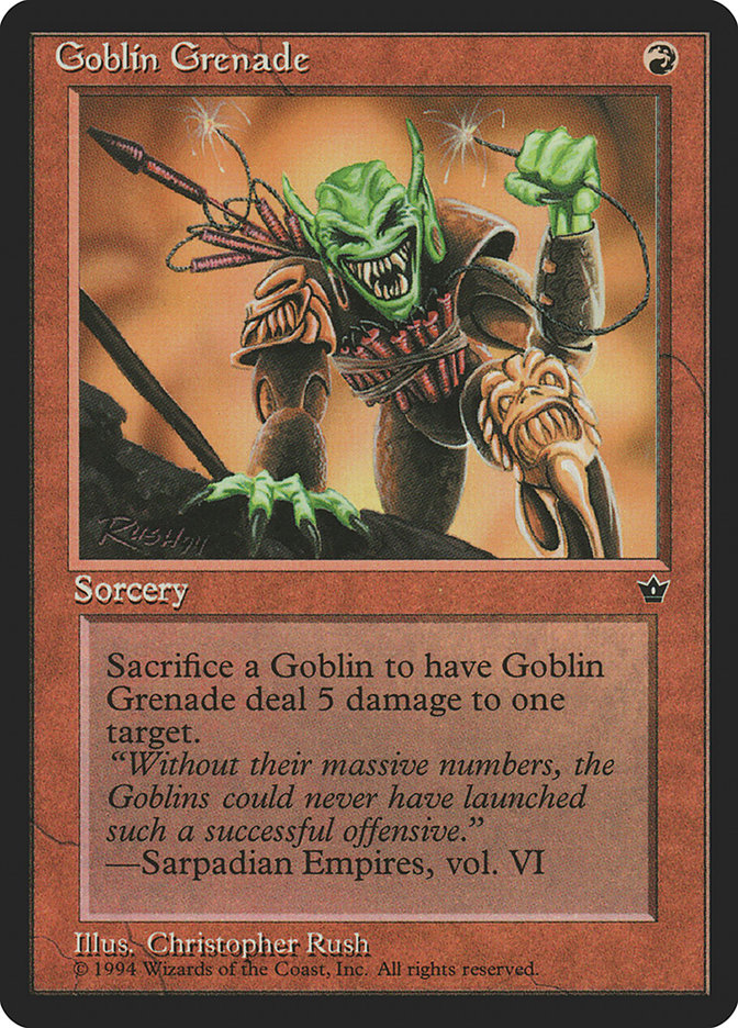 Goblin Grenade (Christopher Rush) [Fallen Empires] | Tables and Towers