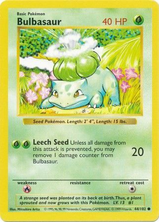 Bulbasaur (44/102) [Base Set Shadowless Unlimited] | Tables and Towers