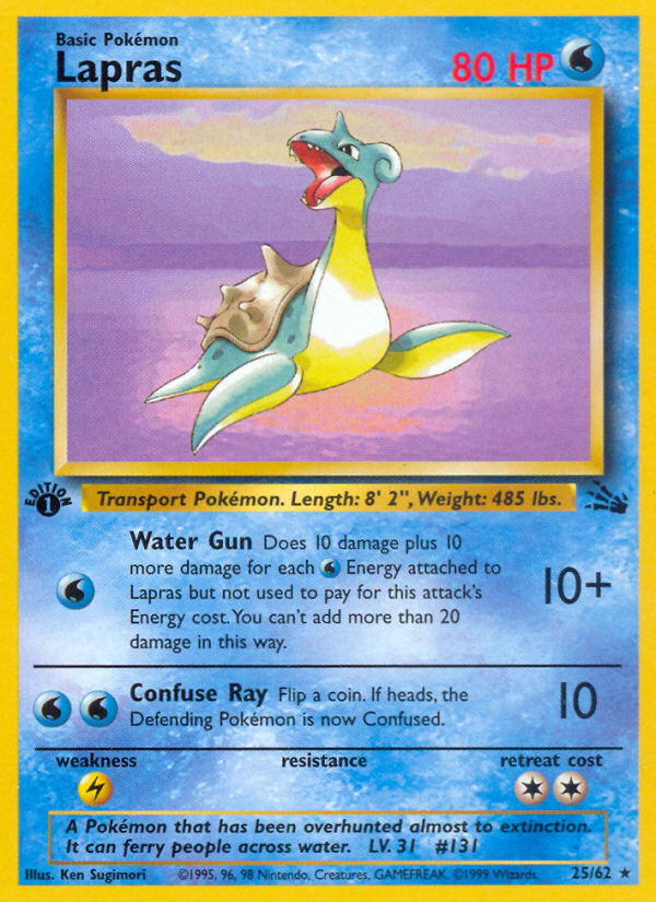 Lapras (25/62) [Fossil 1st Edition] | Tables and Towers