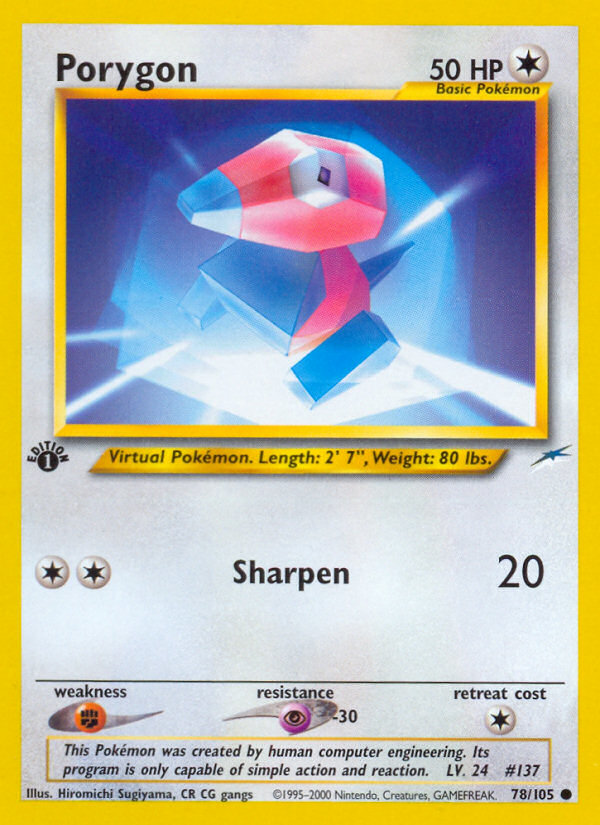 Porygon (78/105) [Neo Destiny 1st Edition] | Tables and Towers