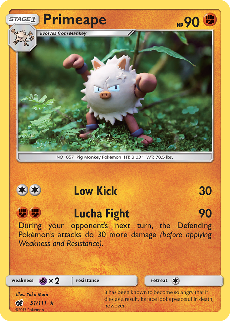 Primeape (51/111) [Sun & Moon: Crimson Invasion] | Tables and Towers