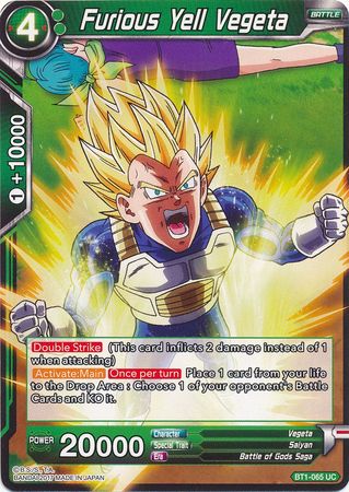 Furious Yell Vegeta (BT1-065) [Galactic Battle] | Tables and Towers