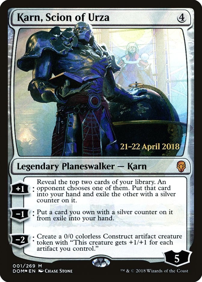 Karn, Scion of Urza [Dominaria Prerelease Promos] | Tables and Towers