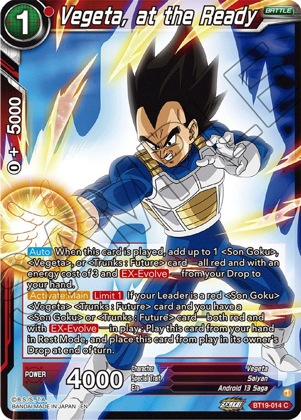 Vegeta, at the Ready (BT19-014) [Fighter's Ambition] | Tables and Towers