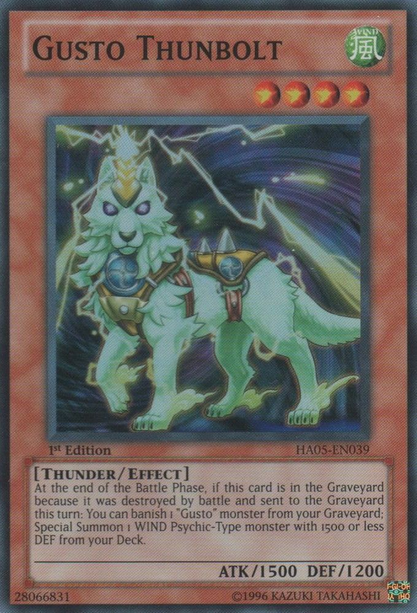 Gusto Thunbolt [HA05-EN039] Super Rare | Tables and Towers