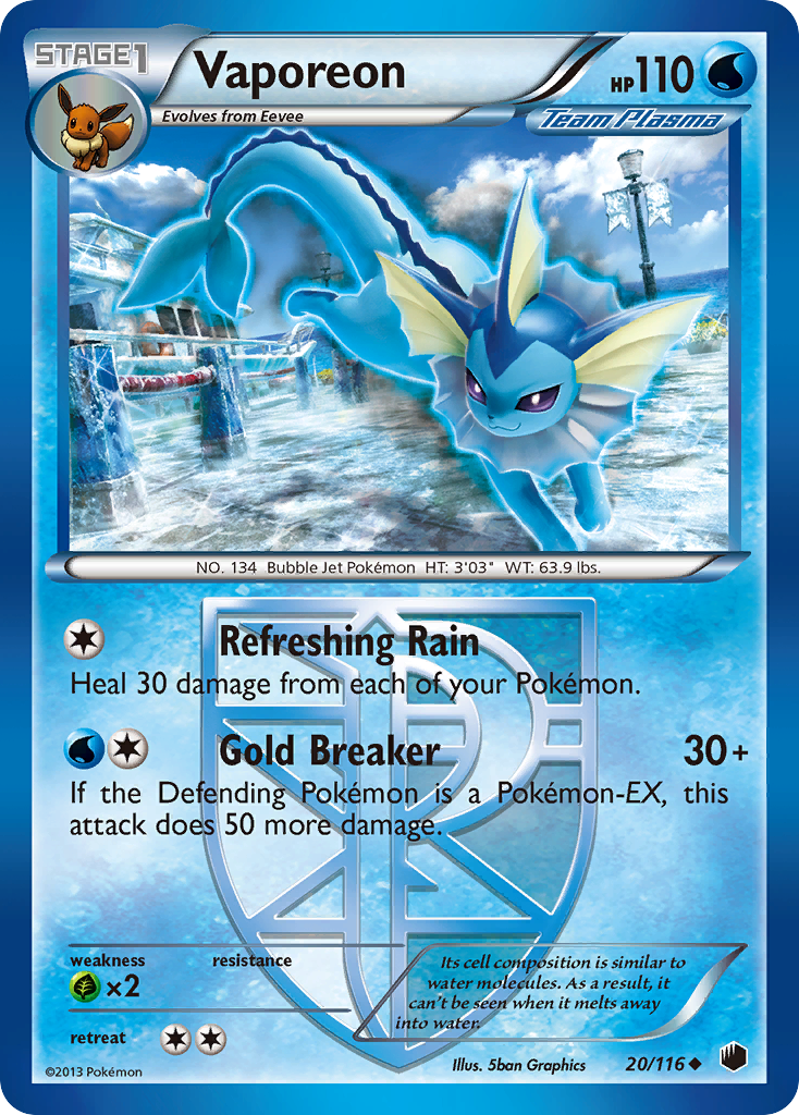 Vaporeon (20/116) [Black & White: Plasma Freeze] | Tables and Towers