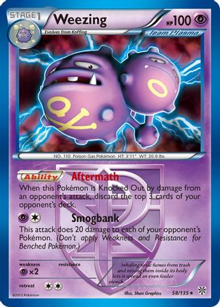 Weezing (58/135) (Theme Deck Exclusive) (Team Plasma) [Black & White: Plasma Storm] | Tables and Towers