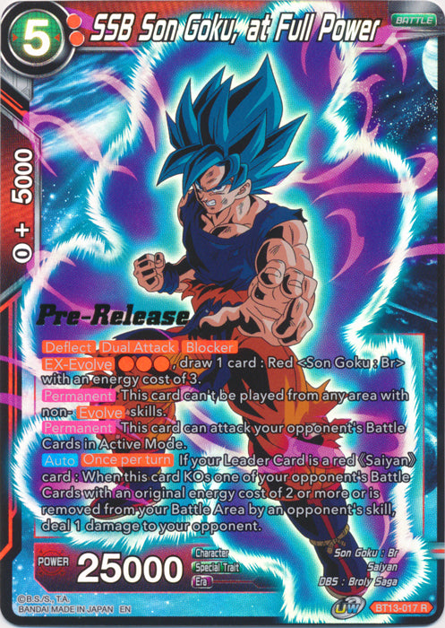 SSB Son Goku, at Full Power (BT13-017) [Supreme Rivalry Prerelease Promos] | Tables and Towers