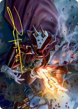 Flame-Blessed Bolt Art Card (Gold-Stamped Signature) [Innistrad: Crimson Vow Art Series] | Tables and Towers