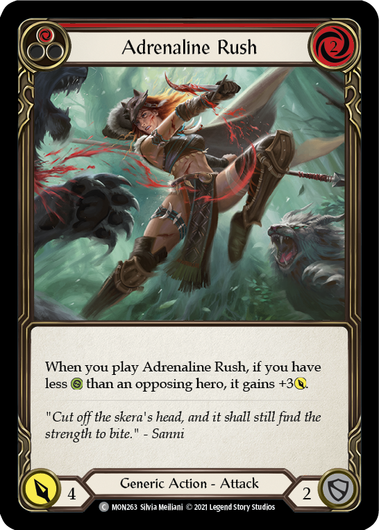 Adrenaline Rush (Red) [MON263-RF] (Monarch)  1st Edition Rainbow Foil | Tables and Towers