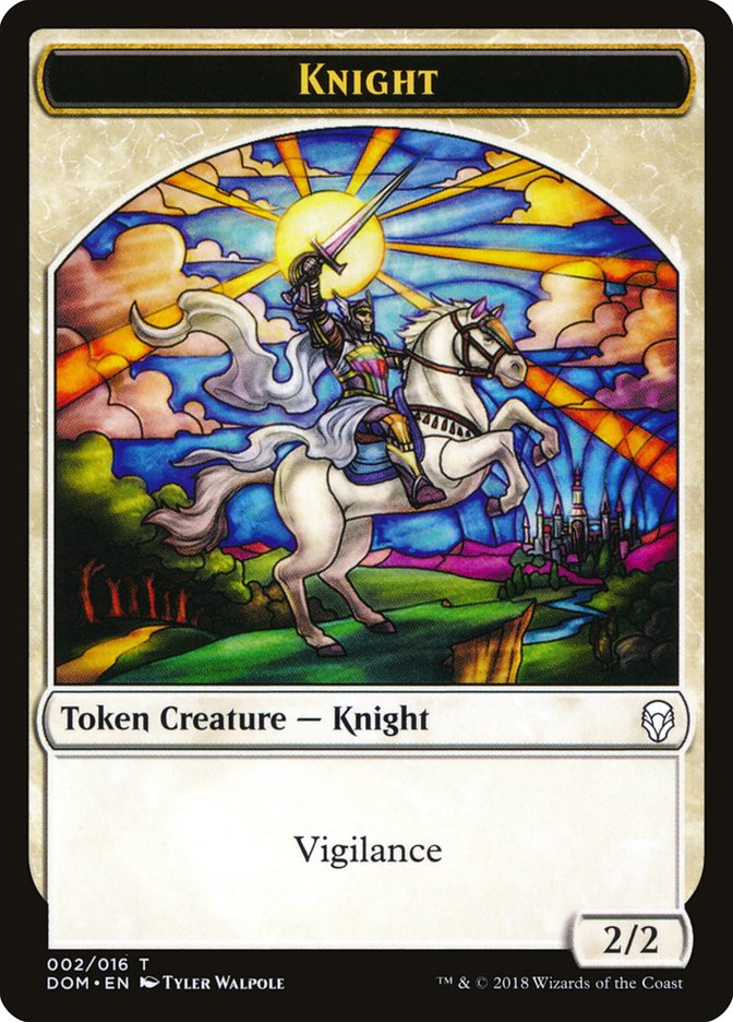 Knight Token (002/016) [Dominaria Tokens] | Tables and Towers